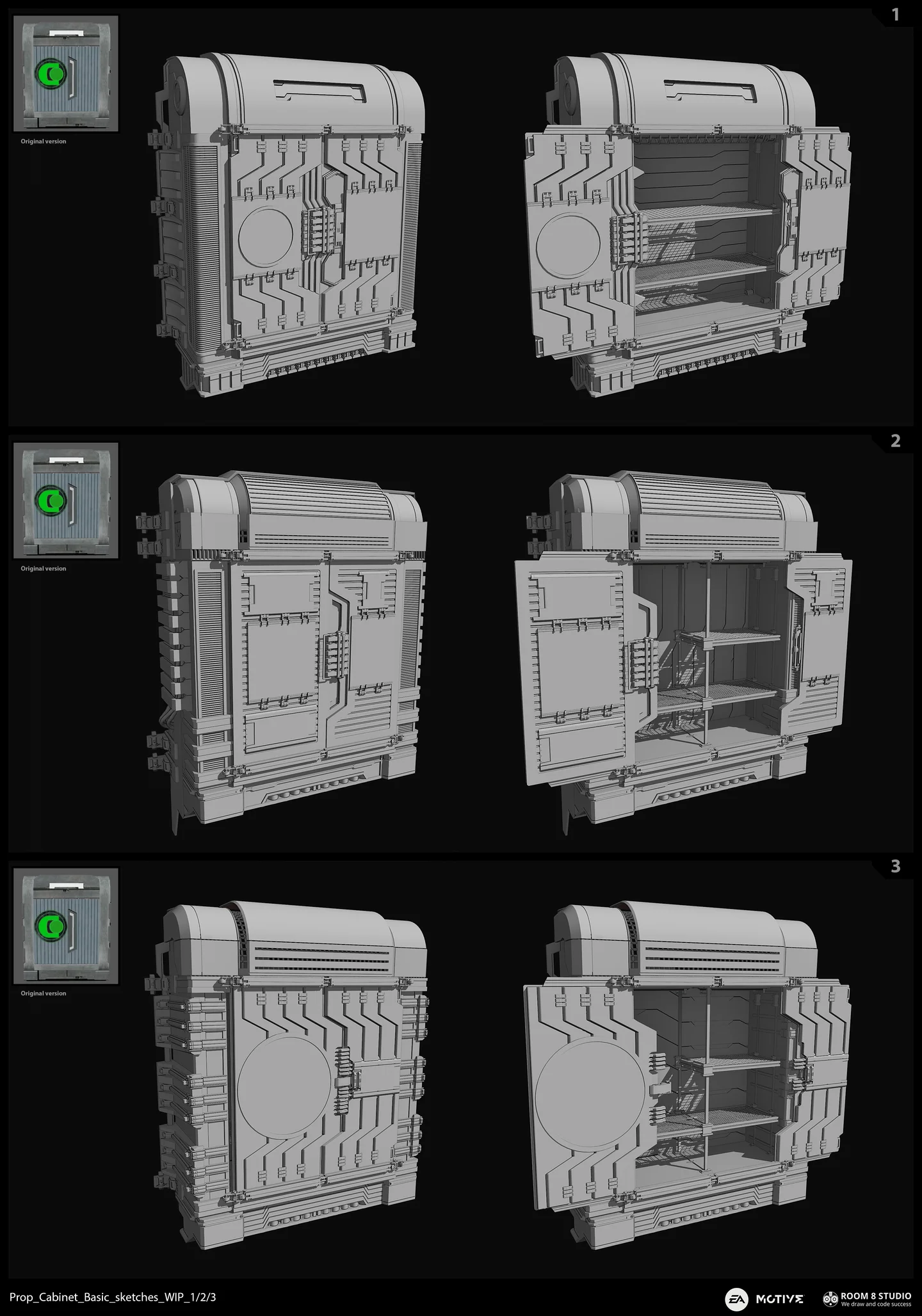 Prop cabinet sketch sheet