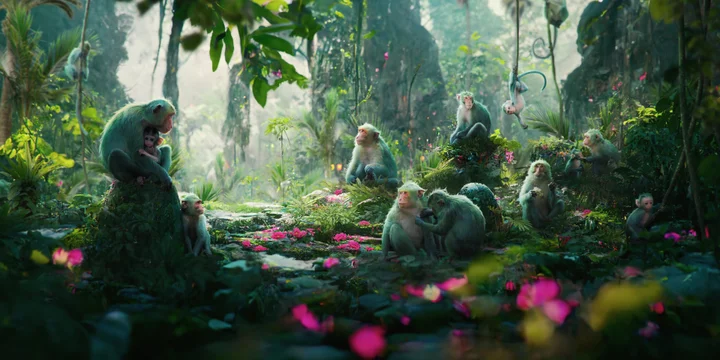 Colorful jungle - colorful monkeys! Concept Art
