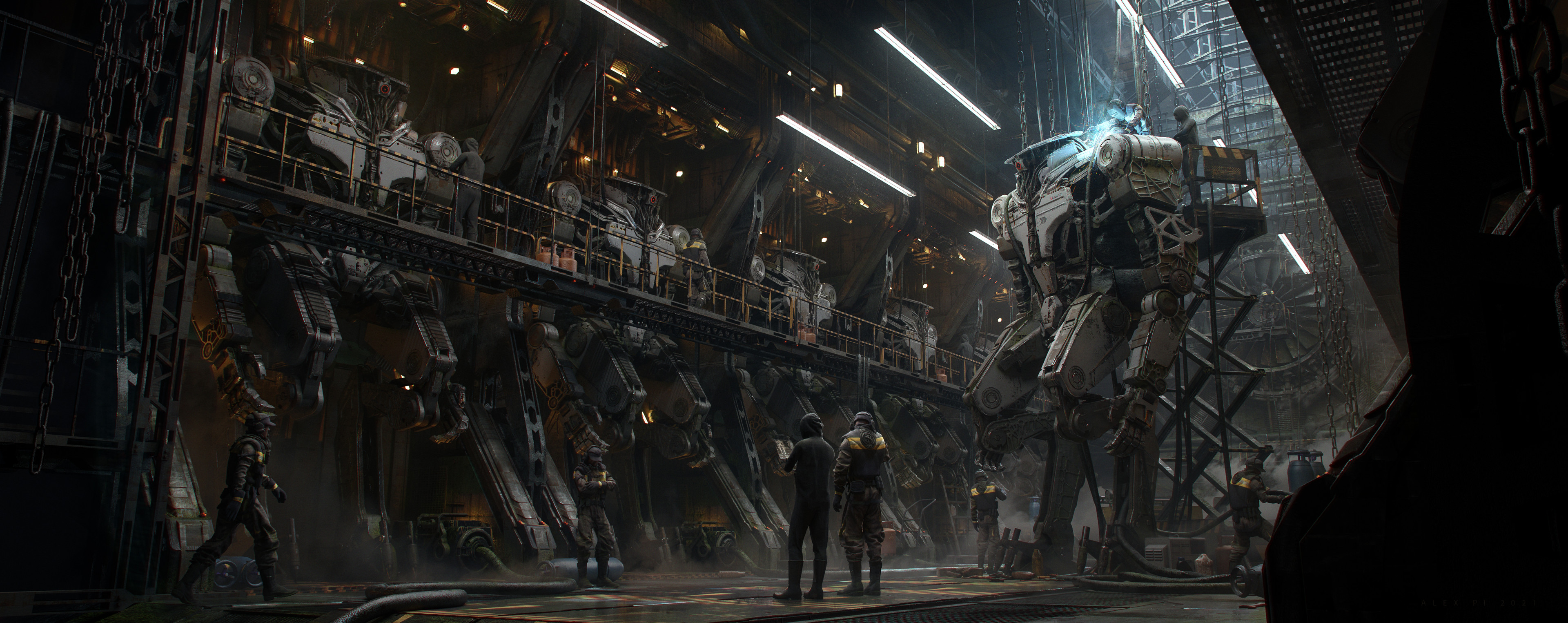 Hangar 74 Concept Art by Alex Pi 1