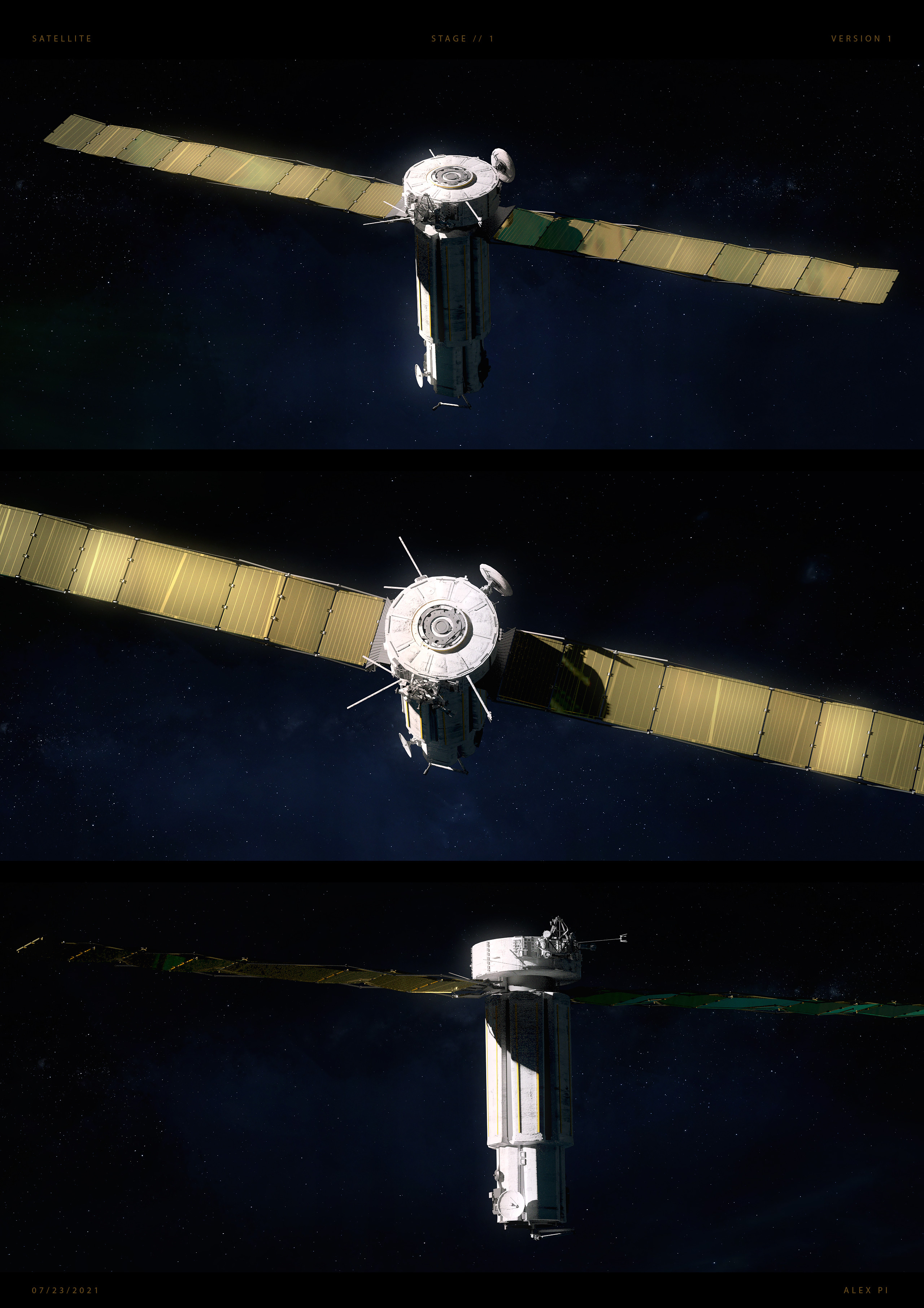 Sketches satellite for an Unannounced Project. Concept Art by Alex Pi 1