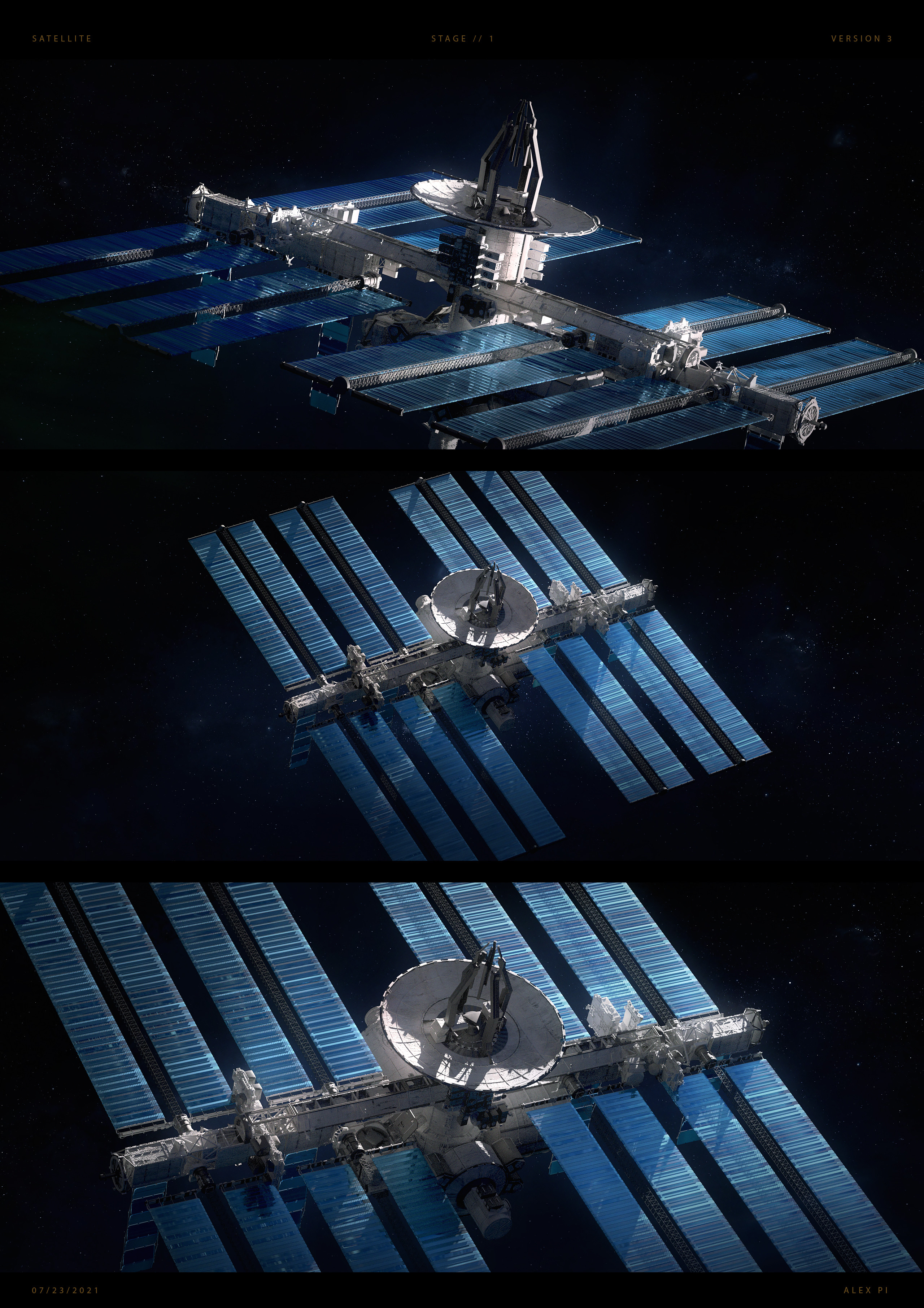 Sketches satellite for an Unannounced Project. Concept Art by Alex Pi 3