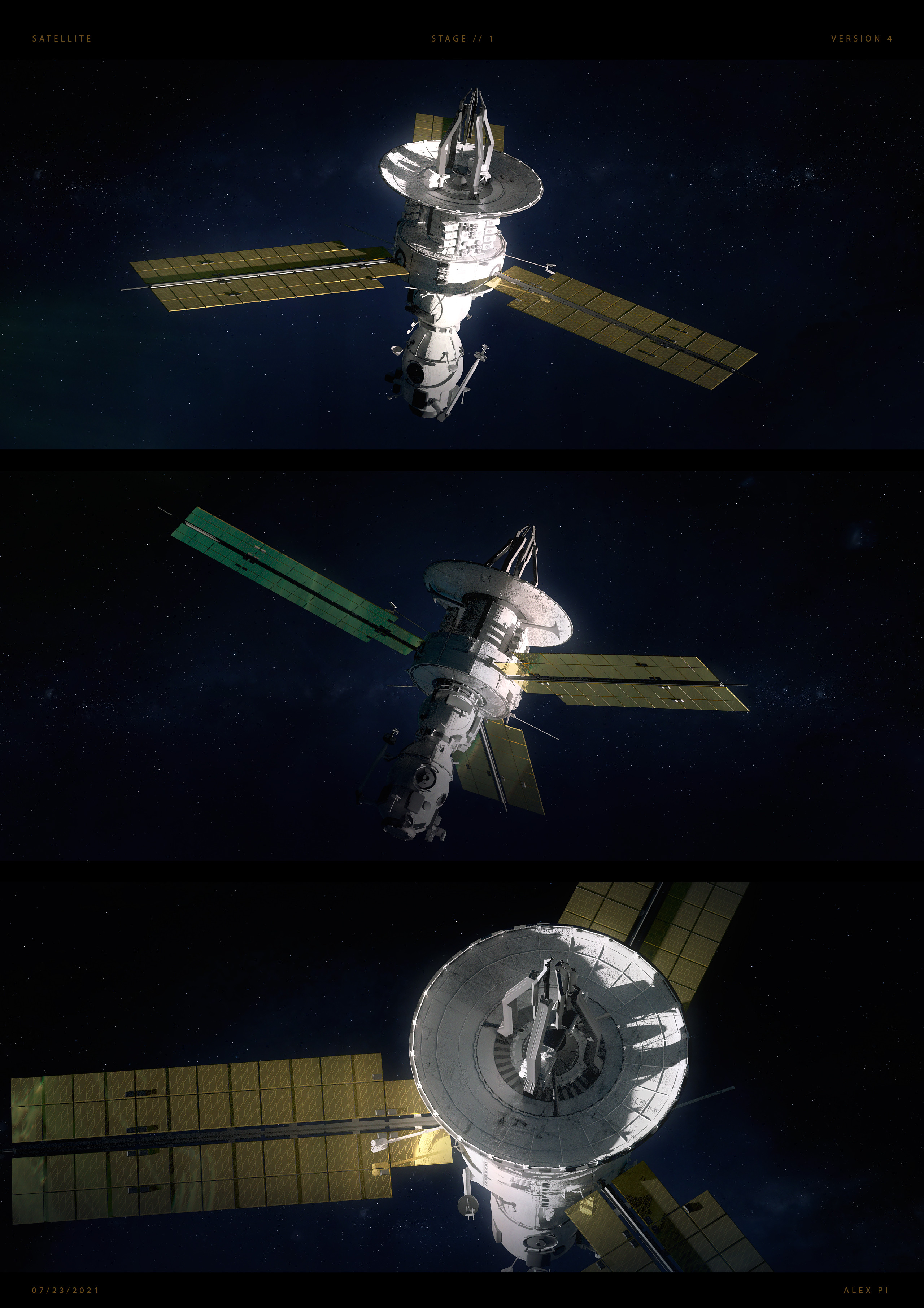 Sketches satellite for an Unannounced Project. Concept Art by Alex Pi 4
